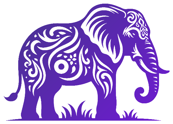 Ornamented elephant illustration